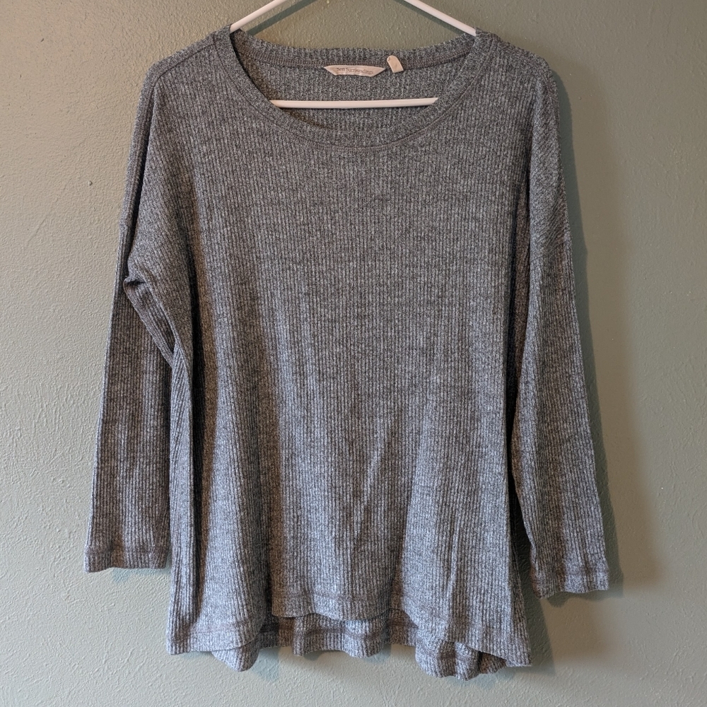 Soft Surroundings Gray Ribbed Top Size XLP